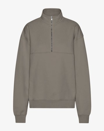 Organic Quarter Zip - Misty Brown - Female - L