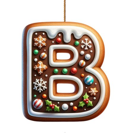 1/26 st Pepparkaksalfabet Ornament 26 Initial Bokstav Polkagris Hänge med Bärmönster Mini Monogram Julgranshängande Dekoration