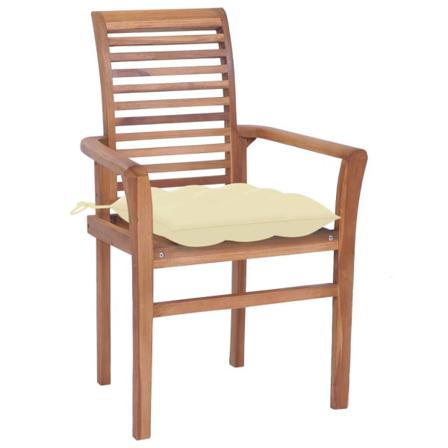 Vidaxl Matstolar 8 St Med Naturvita Dynor Massiv Teak Vit
