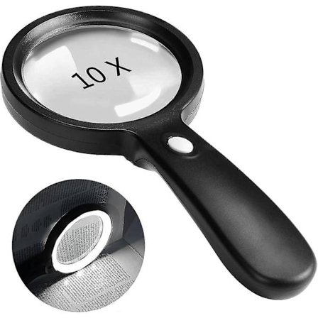 2024 10x Käsikäyttöinen Suurennuslasi 12 Led Valolla Valaistu Suurennuslasi Edistyneeseen Lukemiseen, Juottamiseen, Tarkastukseen, Kolikoille, 