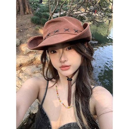 Western Cowboyhatt Bred Brem Utendørshatt Brun 55-59cm