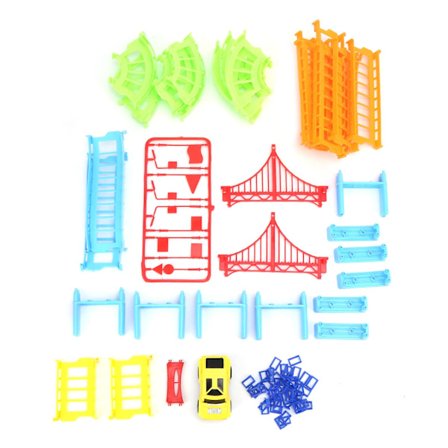 Verdant Touch DIY Variety3D Elektrisk Skinne Hurtigbil Variety Skinnebil Montert Elektrisk Høyhastighetsleke for 3+ Barn[D]