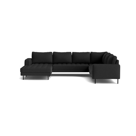 Rouge U-sofa, venstrevendt - Basel Mørkegrå - 344x254x89 - Sofa, u-sofa