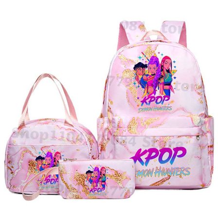 KPOP Witcher Pigegruppe Rygsæk Madkasse Penalhus Sæt Studerende Anime Mode Rygsæk