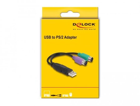 Delock USB-adapter - USB til PS/2 - 17 cm