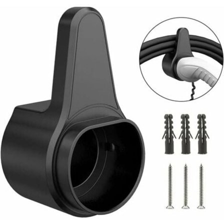 Tyyppi 2 -latauskaapelin pidike, turvallinen muotoilu, laturi Tyyppi 2, seinäteline, Wallbox EV -latauskaapelin pidike, vahva ABS-auton laturin pidike