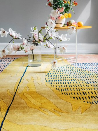 City Pear Tæppe - Terrakotta/Gul 200X300 Uld