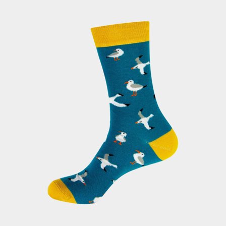 Strømper Måger, blå/gul, 39 - 47