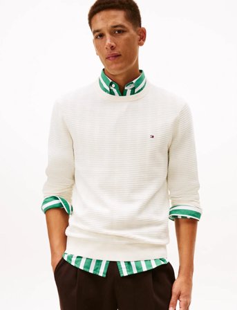 Tommy Hilfiger Seasonal Structure Cneck - Cream - L