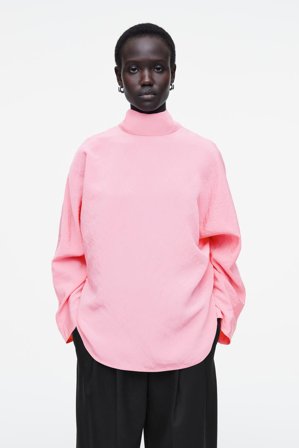 COS Frauen Rund Geschnittene Bluse Mit Bändern in Rosa