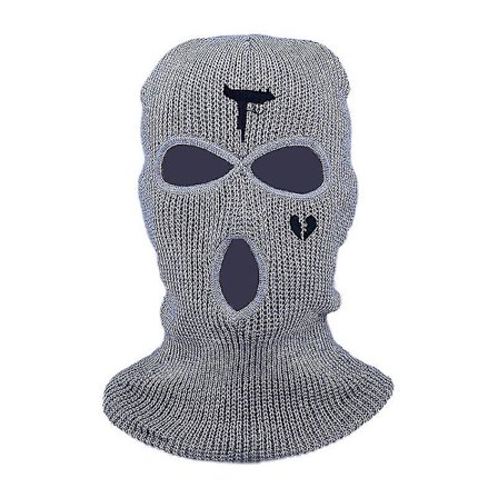 3 huller vinter varm unisex balaclava maske - FARVE: Grå
