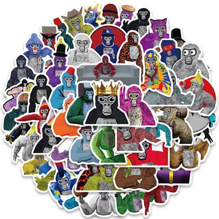 50st Gorilla Tag Game Stickers Scrapbook Notebook Laptop Hydro Flasks Graffiti