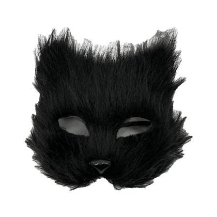 Halloween Långt Hår Räv Mask Plysch Halv Ansikte Katt Mask Fest Dans Cosplay Utklädnad Djur Mask