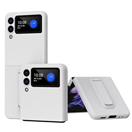 Samsung Galaxy Z Flip3 5g Skal Med Ett Stativ - Vitt White