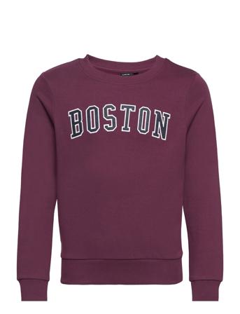 Nlmnoston Ls Bru O-Neck Sweat Burgundy LMTD