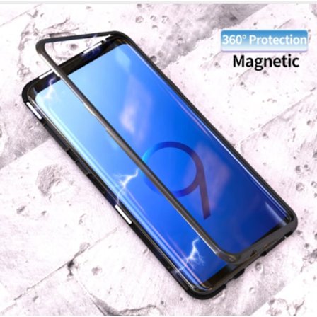 Magnetisk hård fodral i 2 delar för samsung s9 plus svart