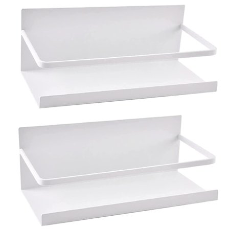 Magnetisk Køleskabs Hængende Hylde, 2 stk Magnet Krydderi Stativ Selvklæbende til Køkken Organizer (Hvid)