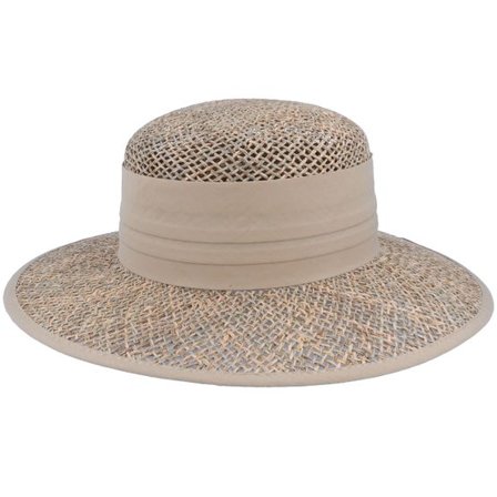 Seeberger - Beige straw Hatt - Cloche Seagras Nature-Linen Straw Hat @ Hatstore