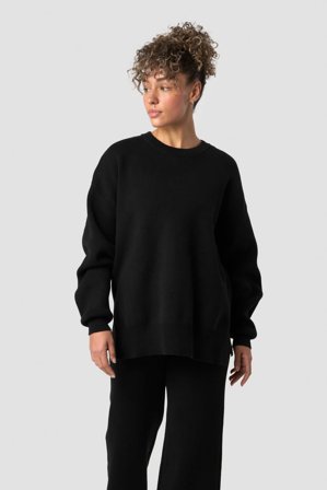ICANIWILL - Soft Knit Oversized Crewneck Black - Oberteile - Damen - ICIW
