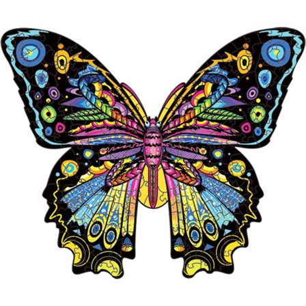 Træpuslespil til voksne 3D træpuslespil træsommerfuglepuslespil legetøj dyreform uregelmæssige brikker gave til voksne og børn familiespilssamling 300