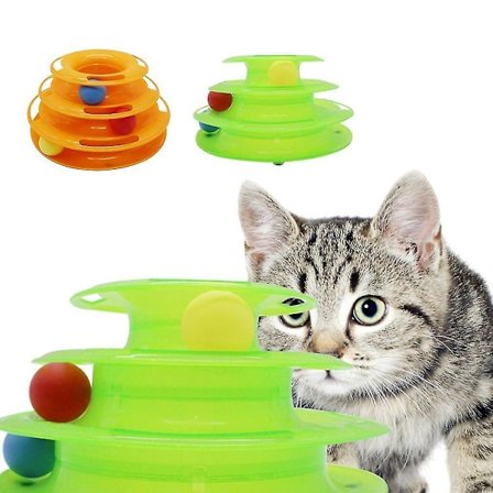 3-lags kattintelligens Triple Play Disc-karusell leketøy