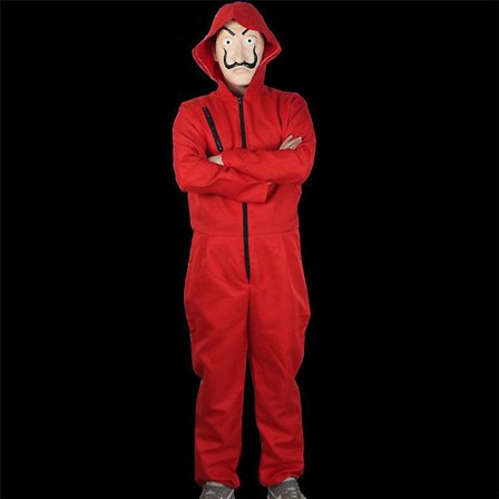 Salvador Dali La Casa De Papel Kostym Money Heist Jumpsuit Mask Party Cosplay Performance Outfit