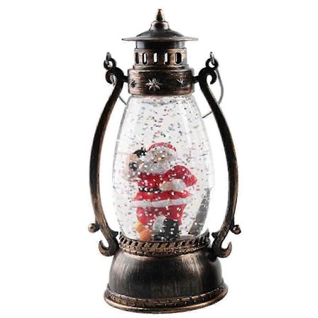 Joulupukin lumipallo, Musikaalinen joulupukki iso lyhty toimii valaistuna retrotyylisenä lomaglitteripallona joulupöydän koristeeksi ja joulupukin 