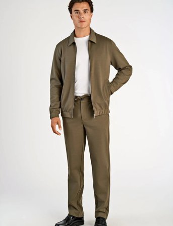 Lindbergh Superflex Zip-Through Jacket - Khaki green - XL