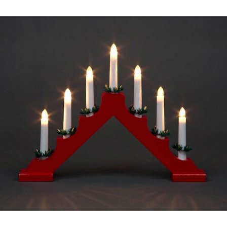 Perinteinen valmiiksi valaistu kynttiläsilta 7 LED-lampulla Verkkovirta Ikkuna Joulukuusi Koti Pöytävalaisin