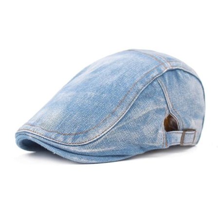 Newsboy Caps Advanced Flat British Denim Western Style Mænd Beret Til Daglig Brug(Blå)