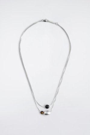 COS Double-Chain Pebble Beaded Necklace in Silver-coloured - Men