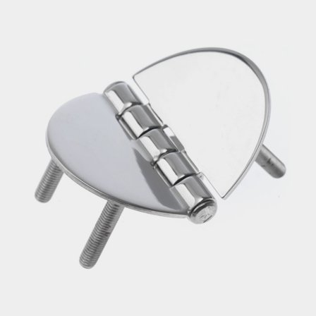 Luckgångjärn Roca, 67 x 48 mm, med centrerad gångjärnsled + fasta bultar, syrafast rostfritt stål (AISI 316)