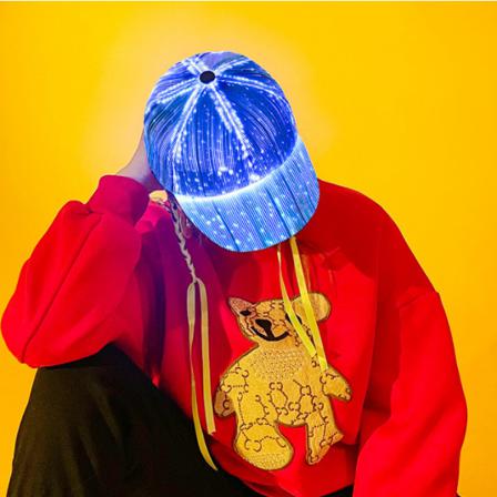 Fiberoptisk Cap Led-hatt Med 7 Färger Lysande Hattar Style 3