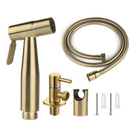 Douche WC Vaporisateur Bidet Pulvérisat 150 cm, couleur or