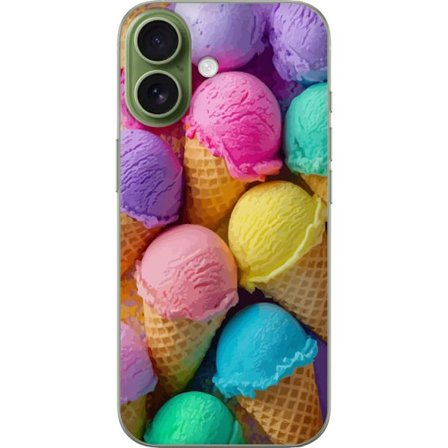 Yhteensopiva Puhelinkuori Apple iPhone 17 Sateenkaari jäätelö motiivi värikkäillä jäätelöillä kääröissä, makea, värikäs ja kesäinen jälkiruokamotiivi
