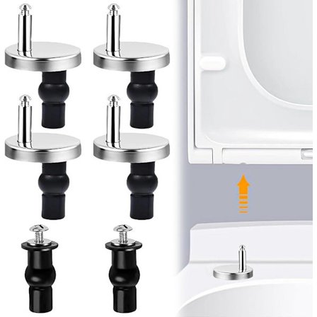 Toalettsetehengsler - 4 stk - Toalettsetehengselsett - Universelle hengsler for toalettsete