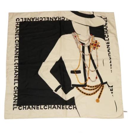Chanel Vintage, Pre-owned Scarf Zwart, Dames, Maat:ONE Size