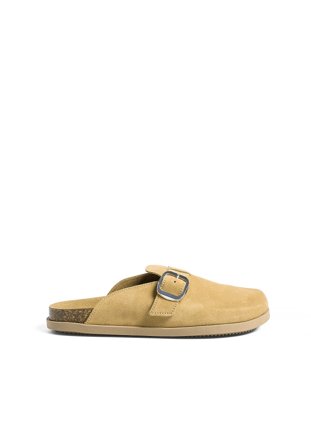 NA-KD Träsandaler i mocka - Läderskor - Beige - EU 39