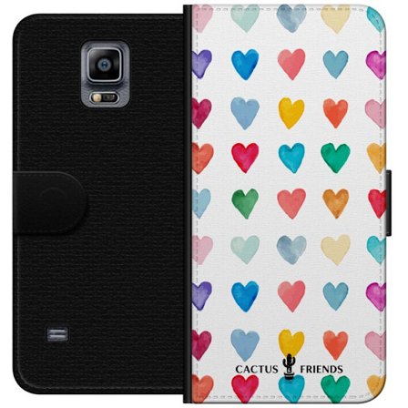 Yhteensopiva Lompakkokotelo Samsung Samsung Galaxy Note 4 Cactus and Friends - Watercolor Love Grid
