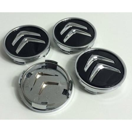 Cit01- 60MM 4-pak Hubcaps Citroen Silver i en one size
