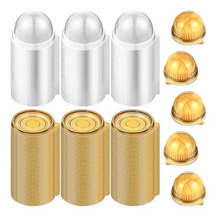 150 st Klar Plast Mini Cupcake-låda Muffins Pods Kupol Muffinskaka Låda Individuell Cupca