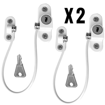 2 st Säkerhetsfönsterlås, Fönstersäkerhetsdörrlås Med nyckel