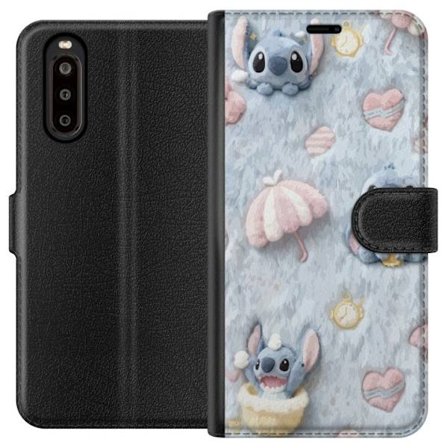 Kompatibelt Lommeboketui til Sony Xperia 10 II Broder mønster med hjerter, paraplyer og pastellfarget myk bakgrunn