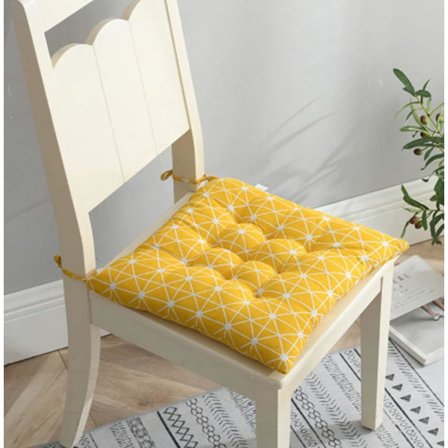 (Gul) Sæt med 2 spisebordsstole, havestole, køkkenstole med bånd