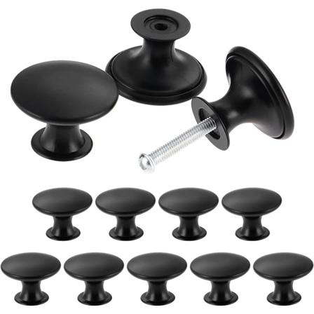 24-pack vintage-tyyliset kaapin nupit, antiikkiset vetimet keitti n kaappeihin, 30 mm py re t huonekalujen ovennupit, musta