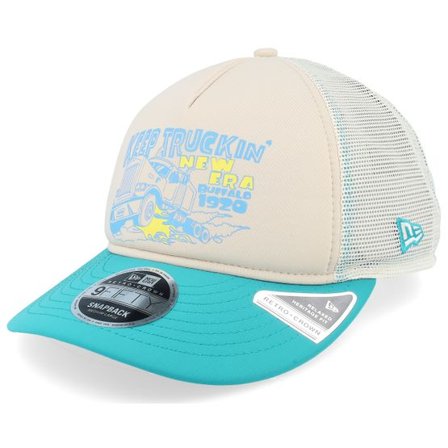 New Era - Beige trucker Keps - American 9FIFTY Rc Stone/Mint A-Frame Trucker @ Hatstore