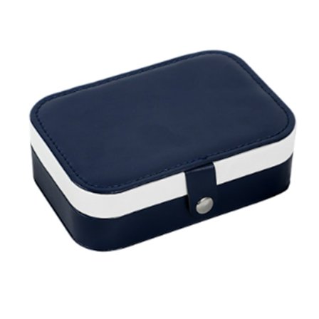 Smykkeskrin 16x11x5 cm PU læder DarkBlue
