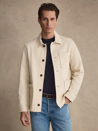 John Henric Men's Beiges Overshirt Size M