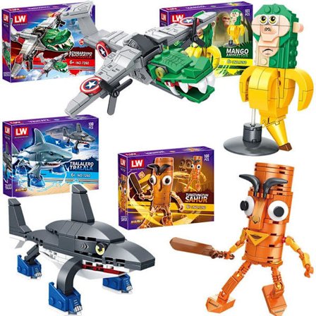 7260 Komplett set med fyra lådor - Brainrot Byggset - Samling med Byggfigurer