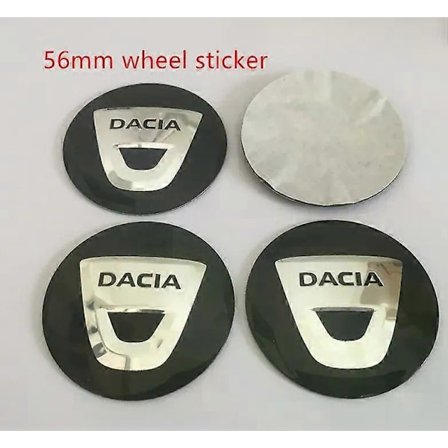 4kpl 56mm 60mm Dacia auton pyörän keskiökupin tunnusmerkki tarra yhteensopiva malleille Dokker Lodgy Logan Sandero Duster Stepway